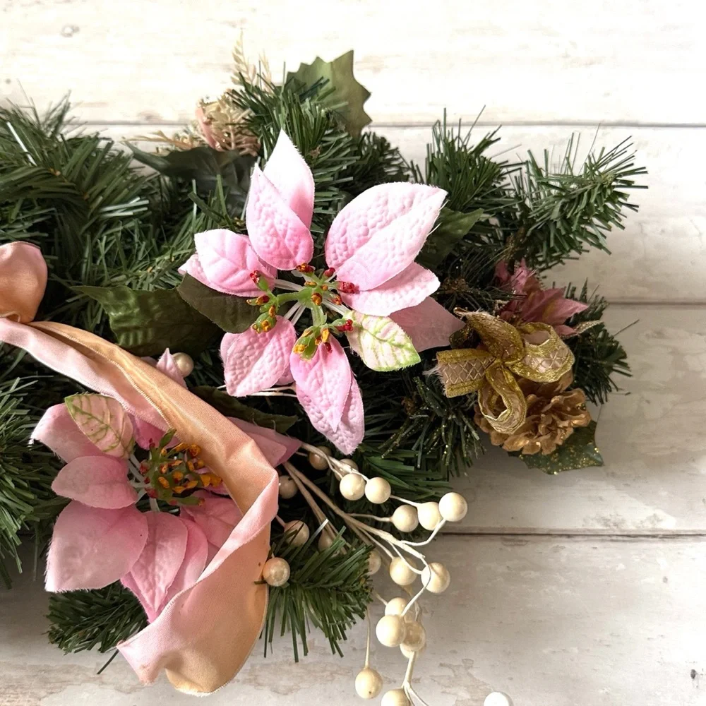 Pink Flower Centerpiece Table Scape Home Dining Decor Decorations 26in Long